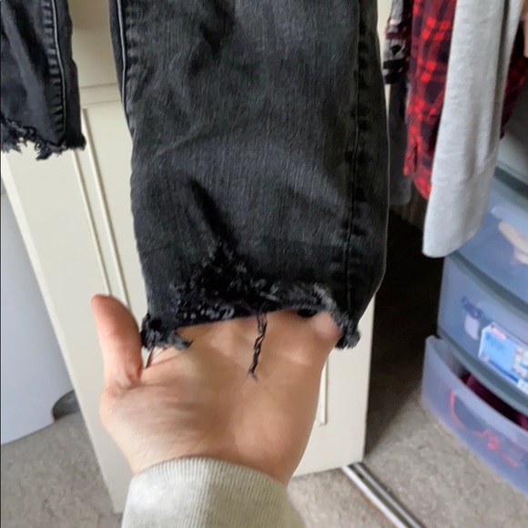 Majorly Distressed Black American Eagle Jeans - Picture 4 of 8